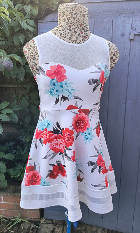 White Floral A Line Dress (Quiz) - Adult 14