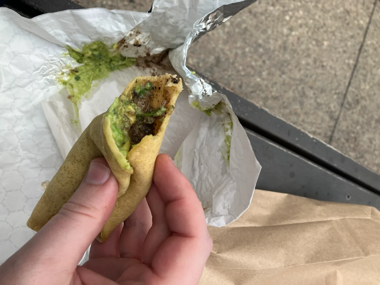 Tacos eaten at a nearby park