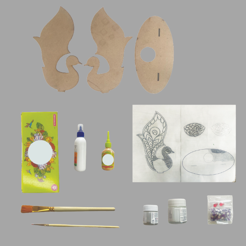 Penkraft Meenakari art Peacock Tealight Holder DIY Kit 