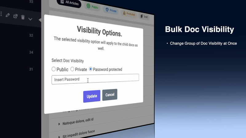 EazyDocs private/internal, password protected docs