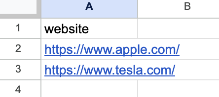 google sheet example