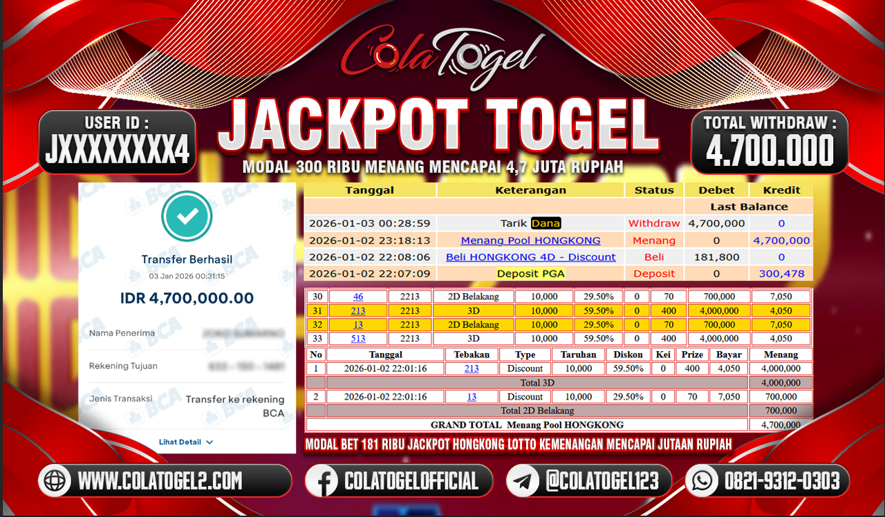 JACKPOT HONGKONG LOTTO!!