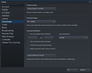 Steam download Settings