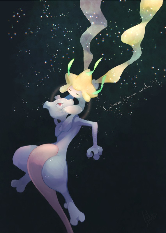 jirachi-and-mewtwo-pokemon-drawn-by-kiku