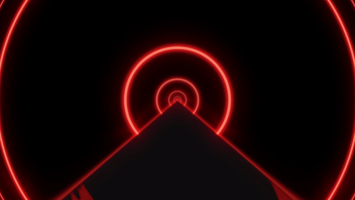 video loop de túnel piramidal rojo neón para cultos