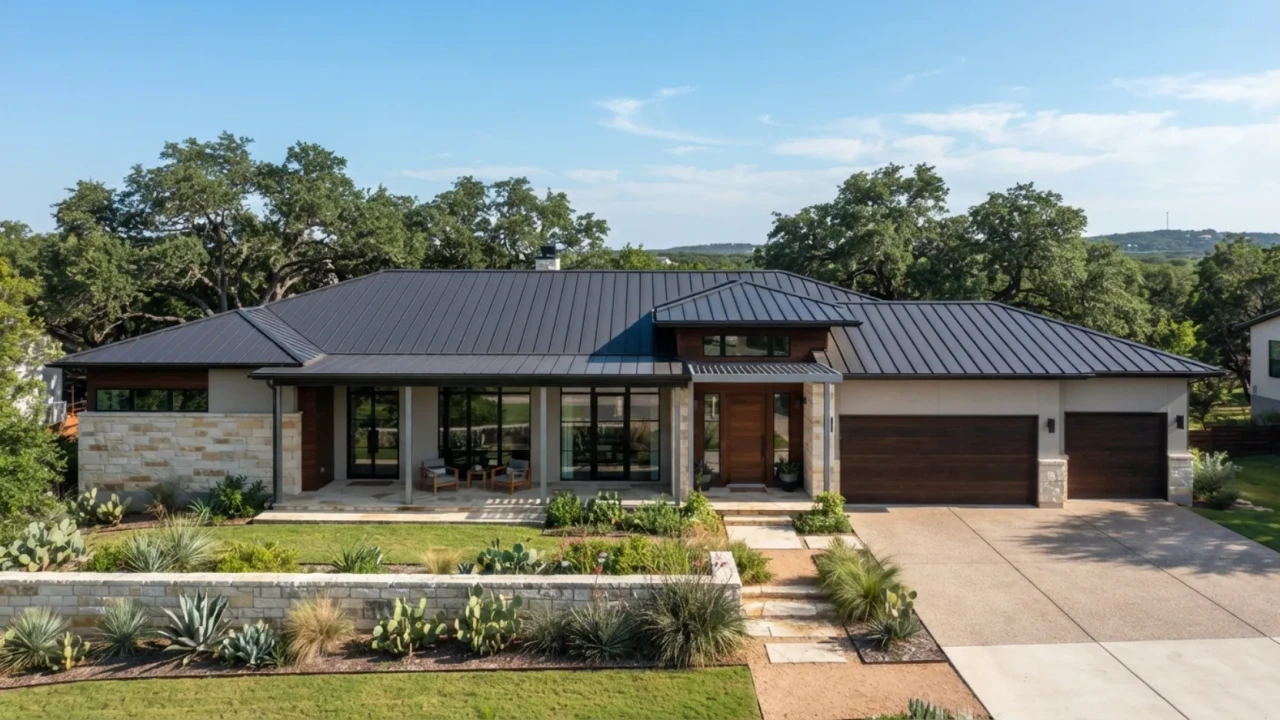Well maintained metal roof 50 year lifespan San Antonio Texas residential