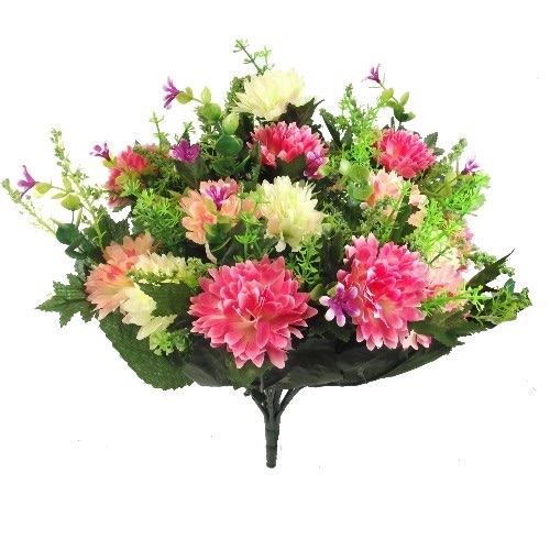 Beautiful Artificial Spiky MUM Flower Bush | 5 Colours | 32 Small ...