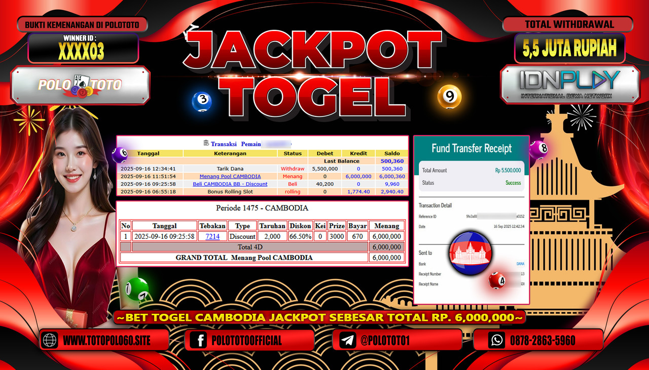 POLOTOTO JACKPOT TOGEL POOL CAMBODIA Rp.5.500.000,-LUNAS