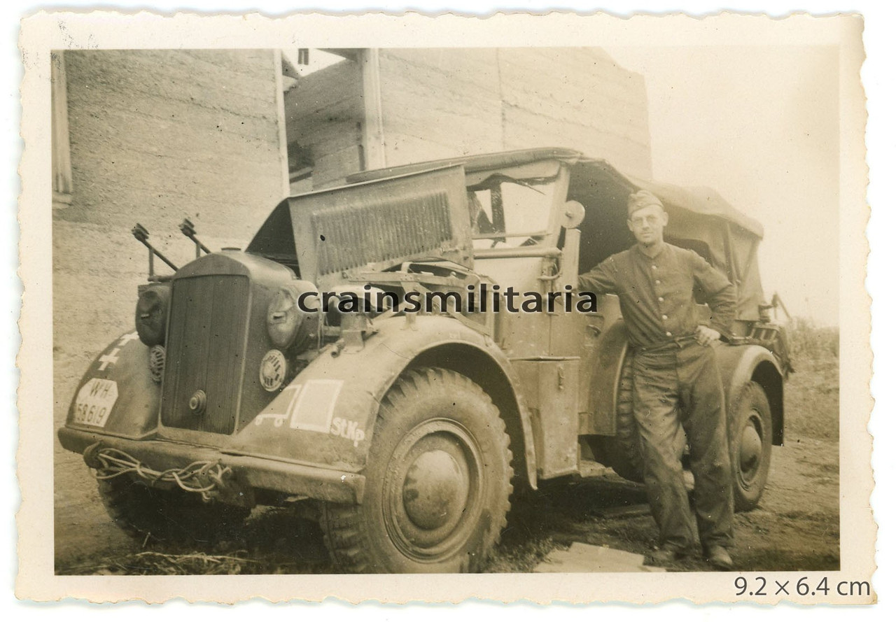 Orig Foto Horch Einheits Pkw Kübelwagen mit 60 ID Wappen Ukraine Russland 1942