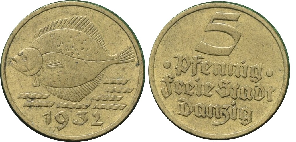 5 Pfennig. Danzig (1932) 5-p-1932