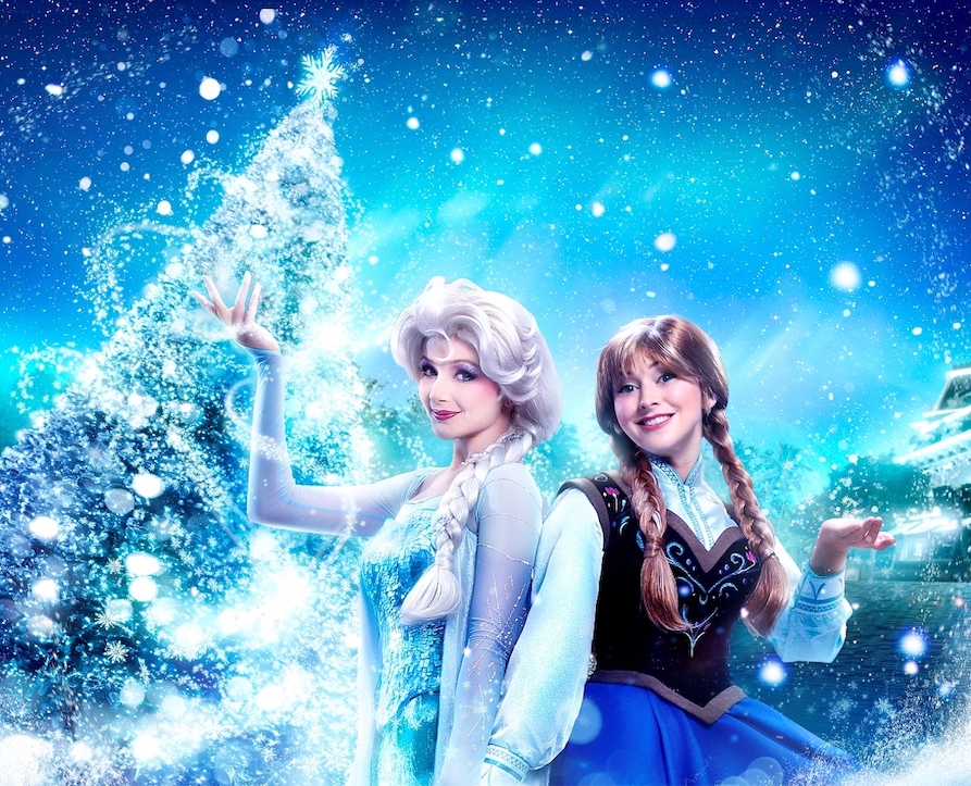 Perayaan Natal bertema Frozen 2 di Hong Kong Disneyland.