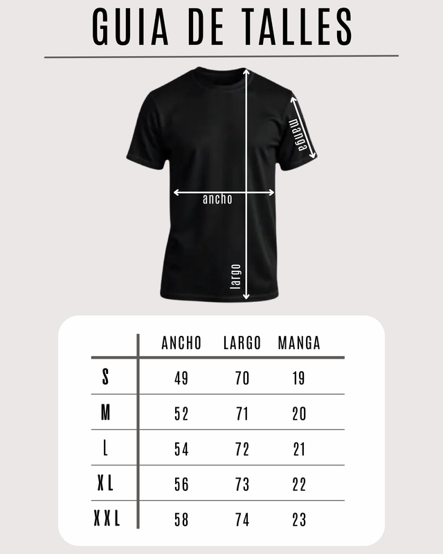 Gu&iacute;a de talles remera