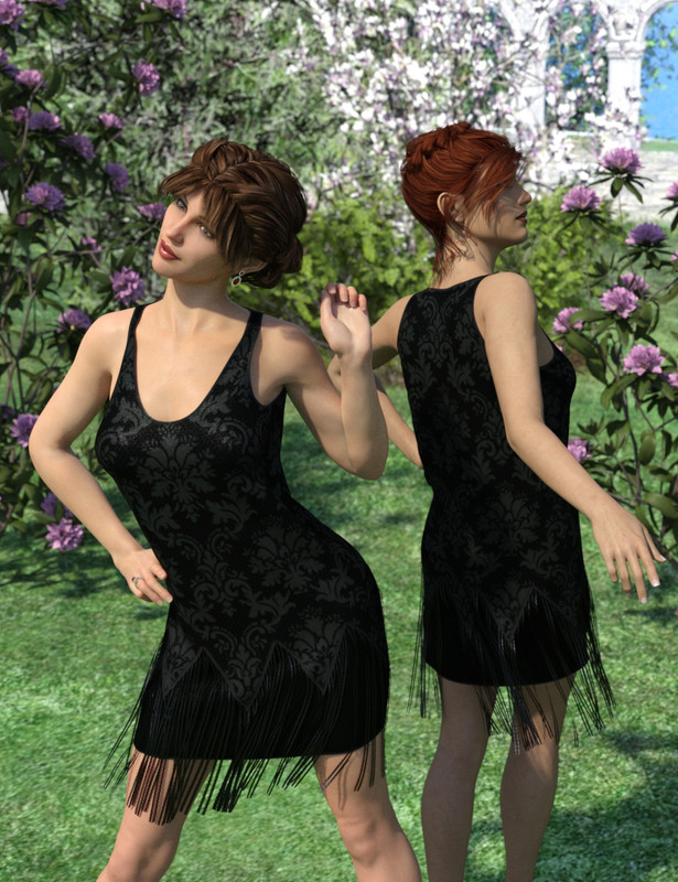 dForce Vintage Style Flapper Dress for Genesis 3 and 8 Female(s) dForce Vintage Style Flapper Dress for Genesis 3 and 8 Female(s)