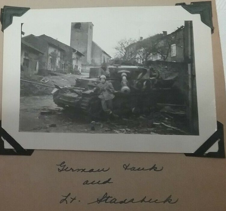 burned-out Panzer tank near Vaquneville, France, December 5, 1945 (2)
