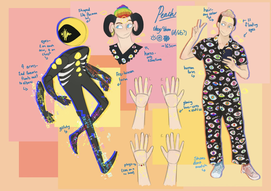there they are theres peachhhh yayyyy reference of human and computer mode Peach