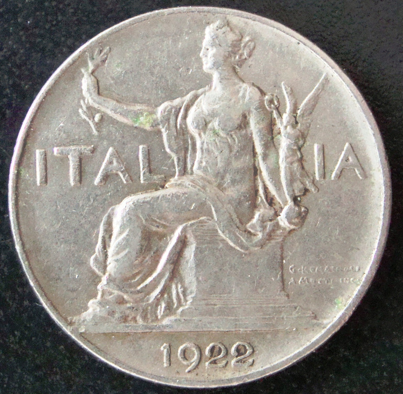 1 Lira. Italia (1922) ITA-1-Lira-1922-anv