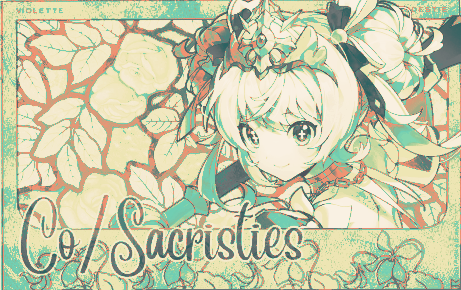 postcard-esque graphic of lime grand chase that says "Co/Sacristies"