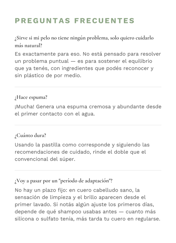 Preguntas frecuentes &mdash; Shampoo S&oacute;lido Normal