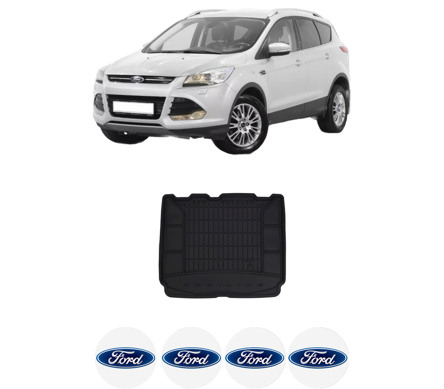 Tavita Portbagaj FORD KUGA II (DM2) din 2012-2019, Protectie Portbagaj Auto, 4x Stickere auto cu FORD