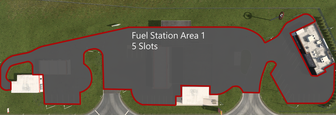Gas station by repair shop. ( collision zone )