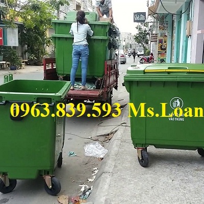 Thùng ác nhựa công cộng, xe thu gom rác đô thị lớn chất lượng tốt 0963.839.593 Loan Gia-thung-rac-660-L-tphcm-1