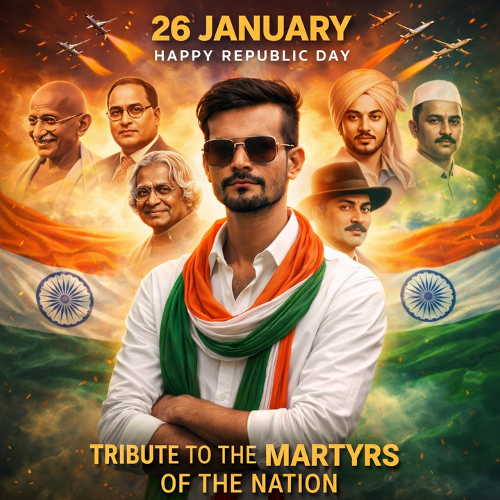 Happy Republic Day 2026 Poster by Sharik Khan Jr