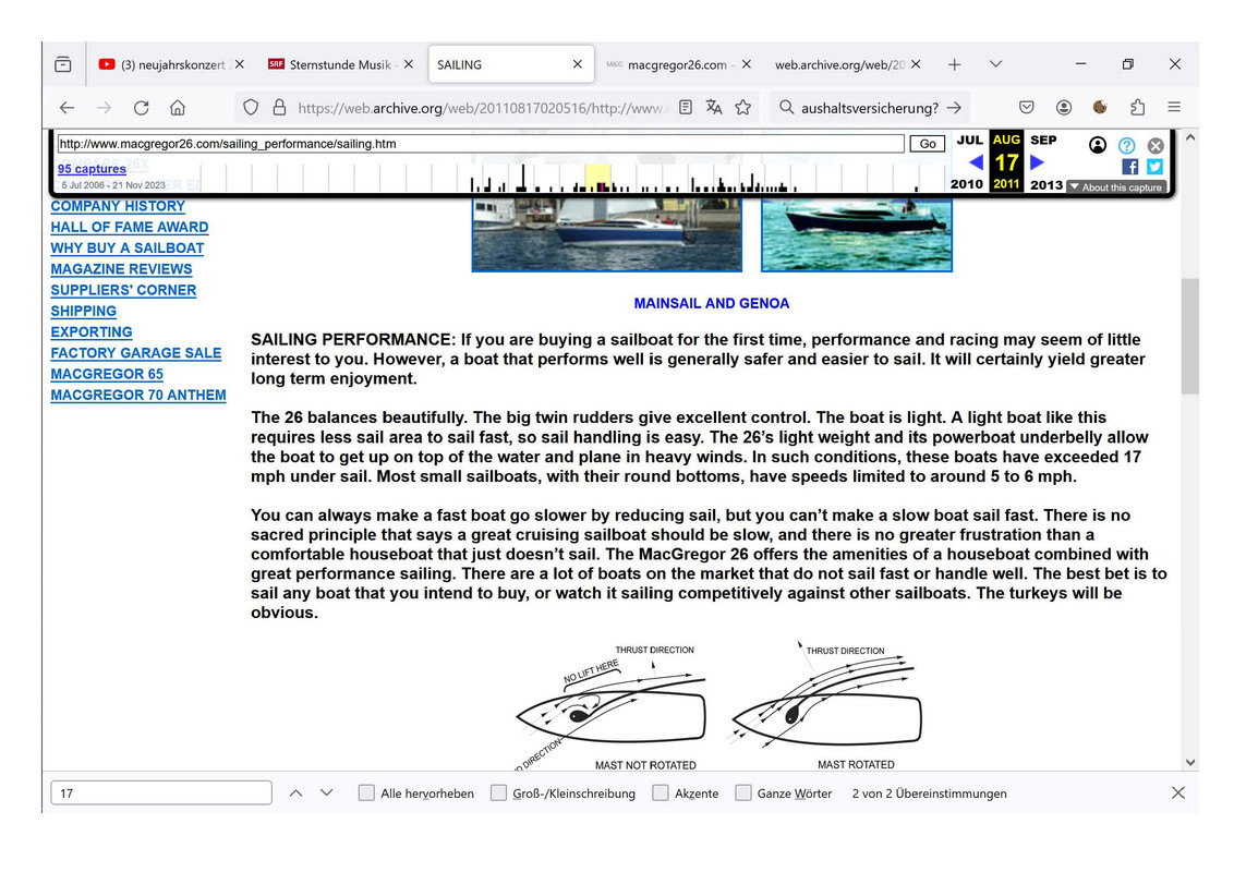 MacGregor sailing 17mph Info