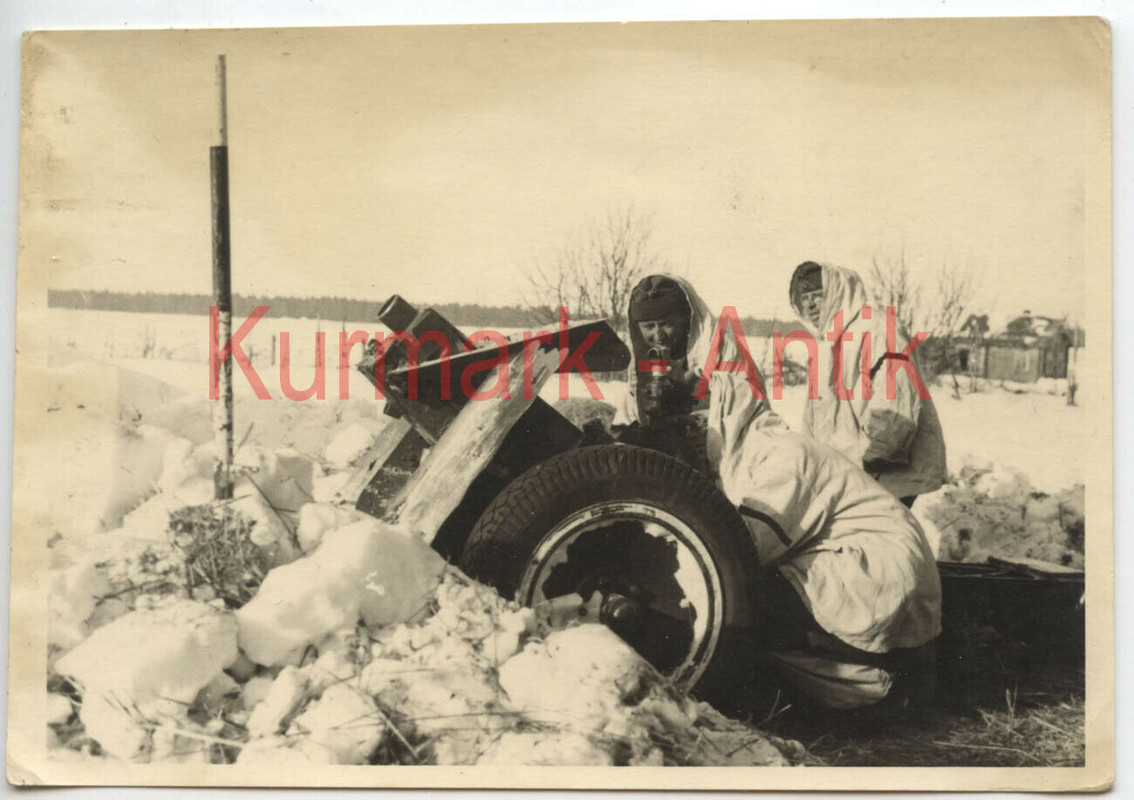 Foto Wehrmacht Russland Winter Artillerie Minenwerfer Infanterie Geschütz