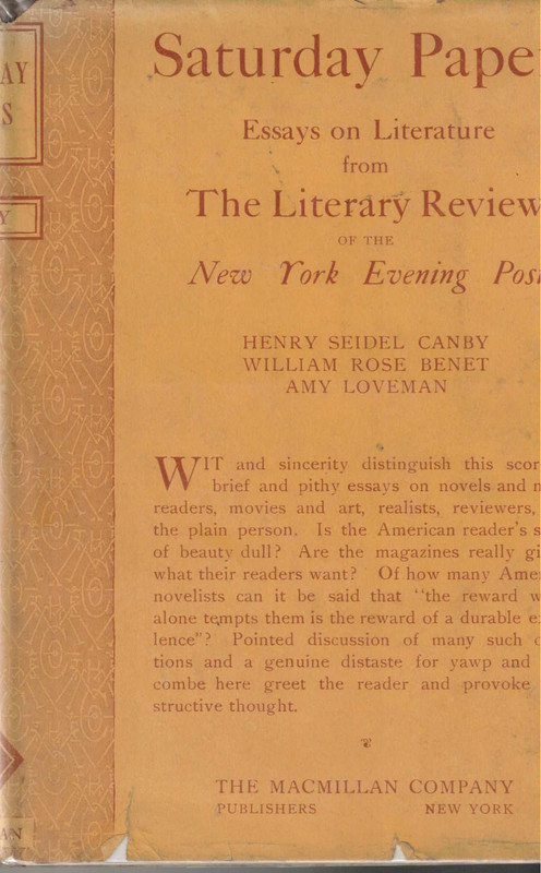 Saturday Papers: Essays on Literature