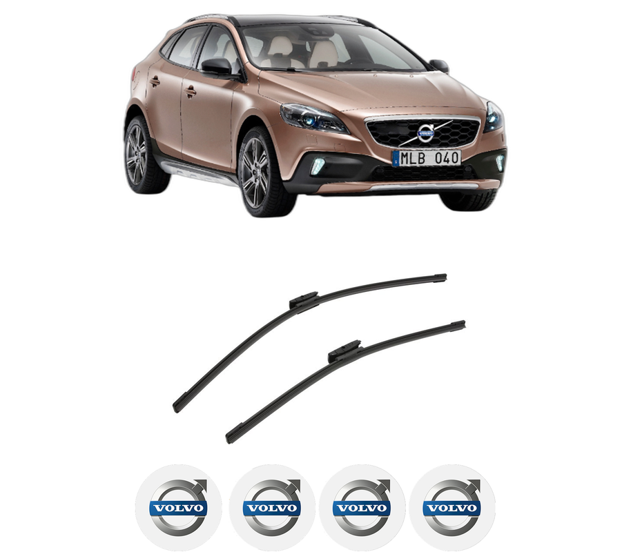 Set stergatoare auto VOLVO V40 Cross Country (526) din 2012-2019, pentru parbriz auto, 2 bucati, Bosch Aerotwin Multi, din cauciuc siliconat rezistent, 4 Stickere Auto VOLVO