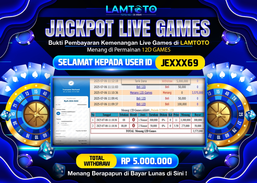 BUKTI JACKPOT LUNAS LAMTOTO