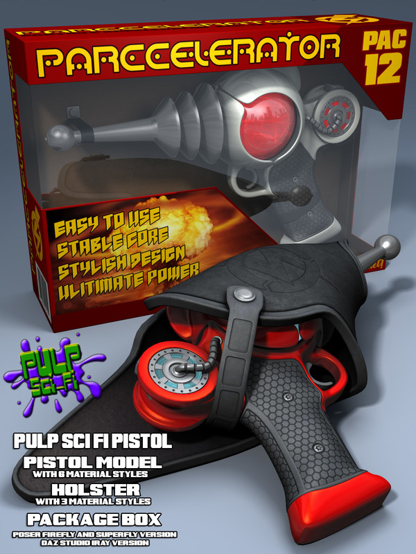 Pulp SciFi Pistol II for Poser and DS