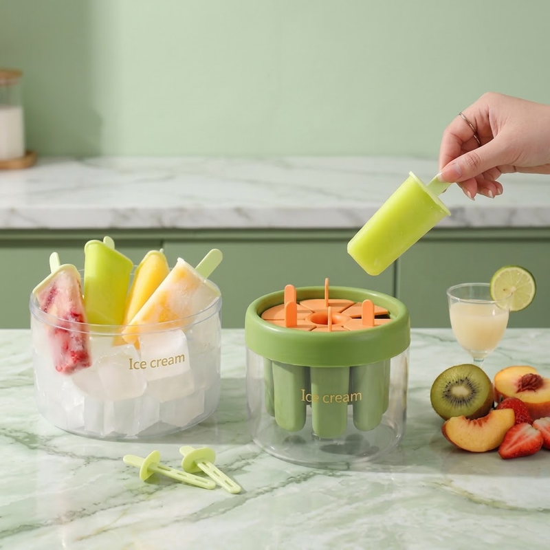 Multi-Function DIY Silicone Ice Cream Maker and Popsicle Mold Box