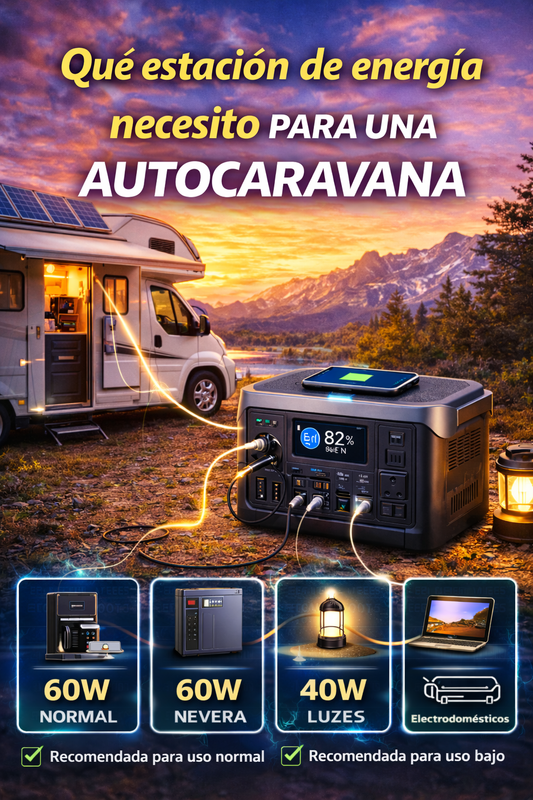 qué estación de energía necesito para una autocaravana
