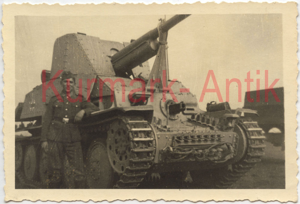 Foto Wehrmacht Panzer Jäger Marder Front Motiv Kanone Bug MG Det