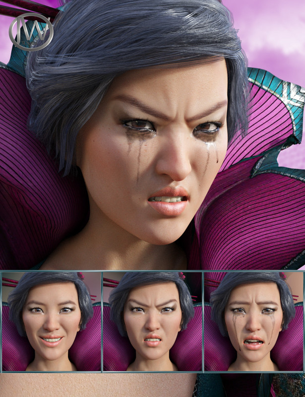 Brave Girl – Expressions for Genesis 8 Female and Mei Lin 8  