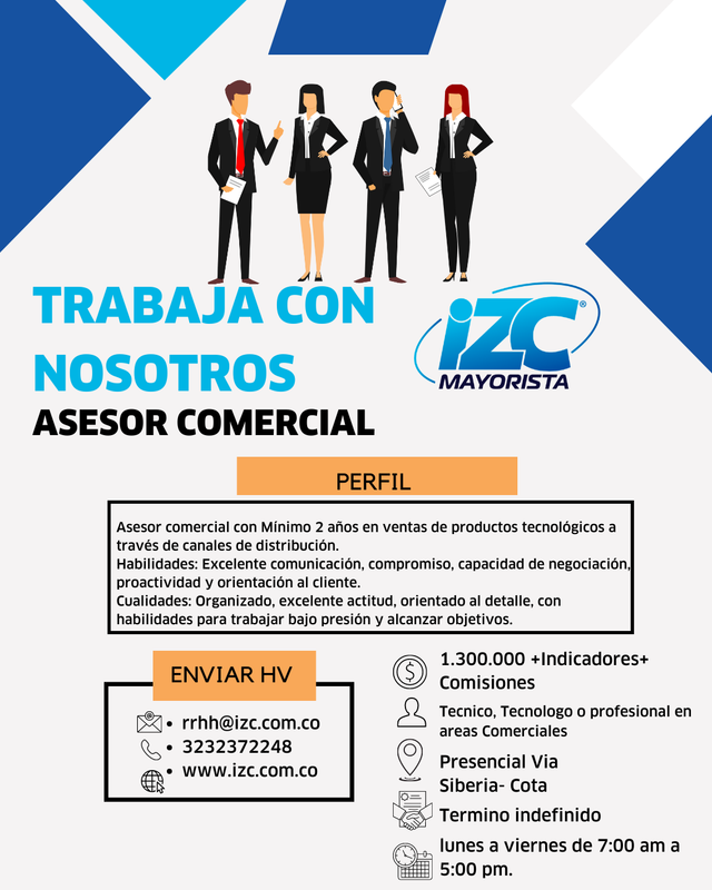 Propuesta Asesor Comercial Siberia Cota