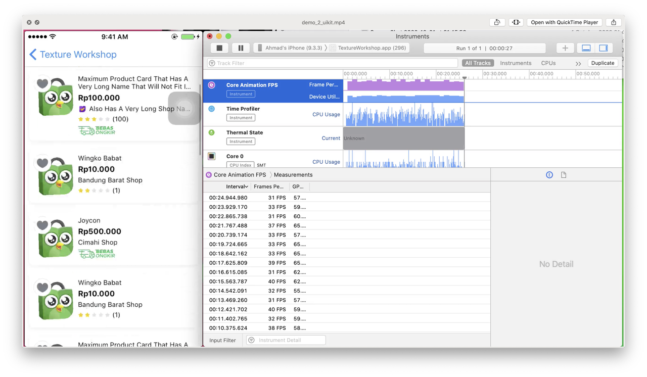 Pure UIKit Implementation FPS Metrics