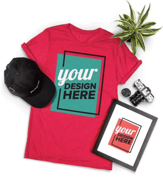 DTF shirt and accessories mockup