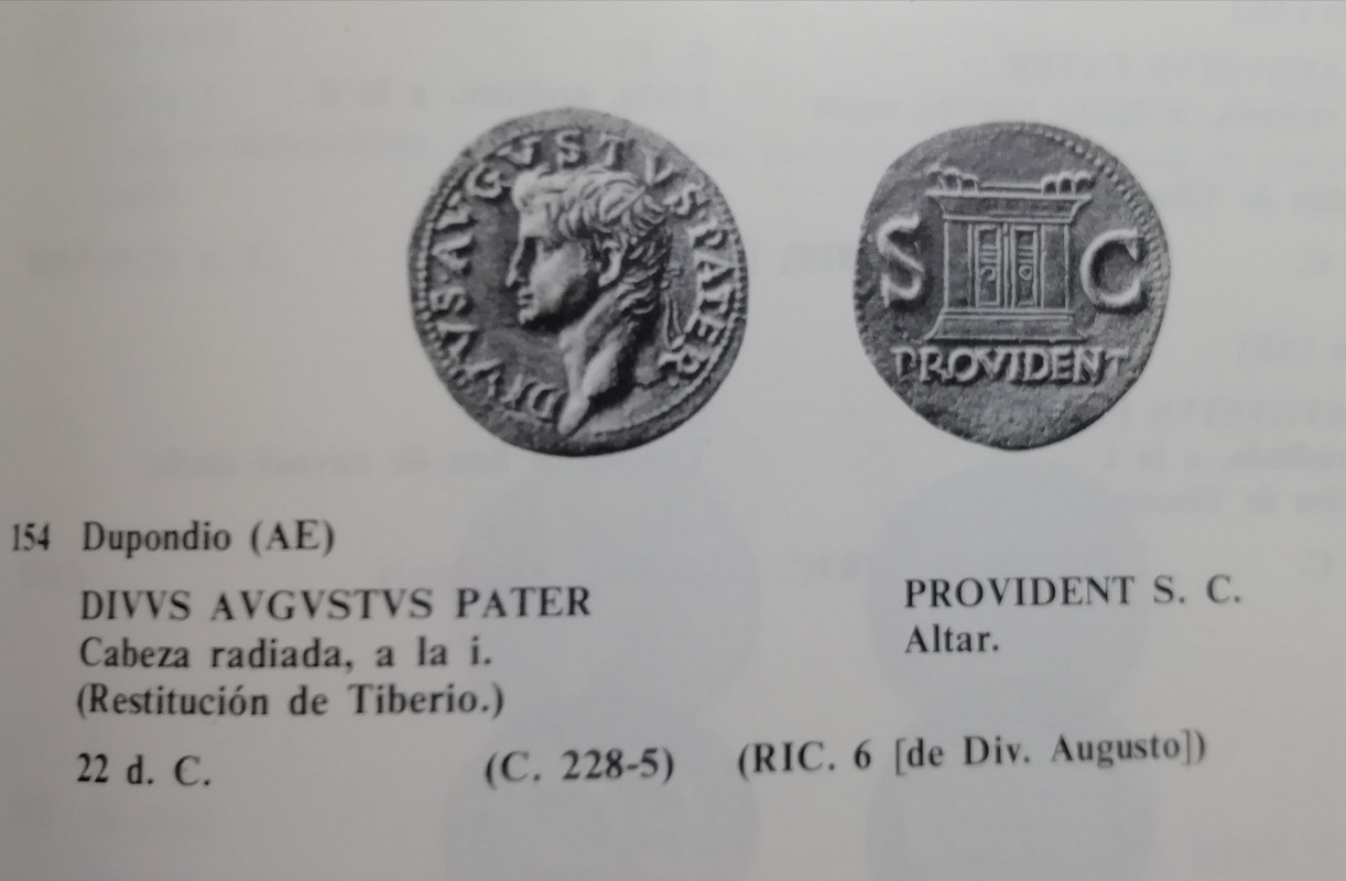 As póstumo de Augusto acuñado por Tiberio. PROVIDENT . Altar. Roma IMG-20210105-223623
