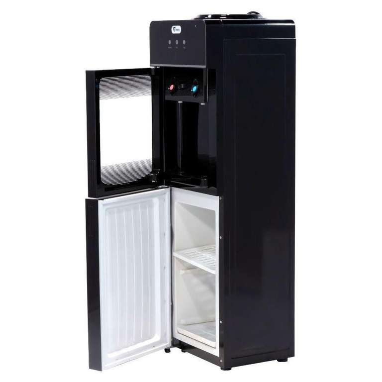 Elektra: Despachador de agua de 20 L (despacha agua fria y caliente), con mini frigobar para latas y botellas (Fancy HD-1721-D) 
