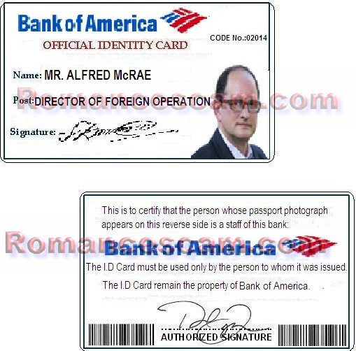 Bank Of America Id Card
