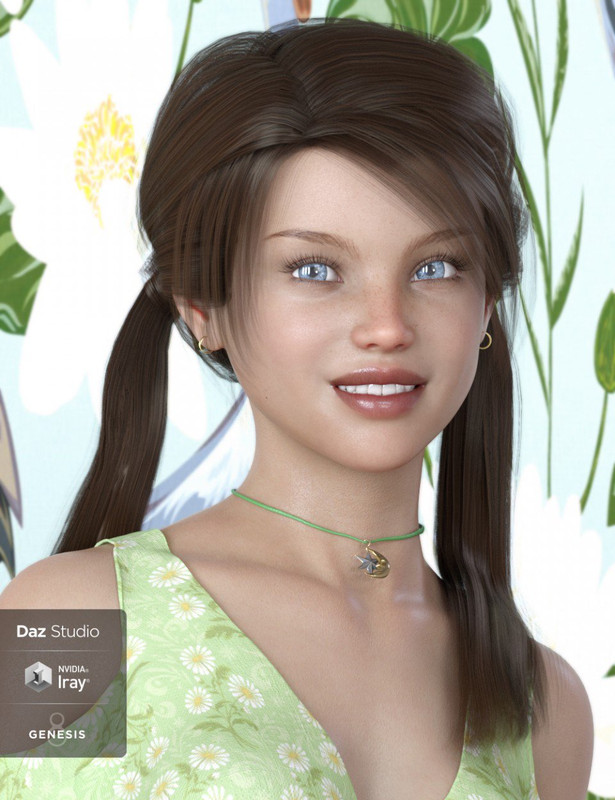 Melody Pigtail Hair for Genesis 3 and 8 Female(s) Melody Pigtail Hair for Genesis 3 and 8 Female(s)