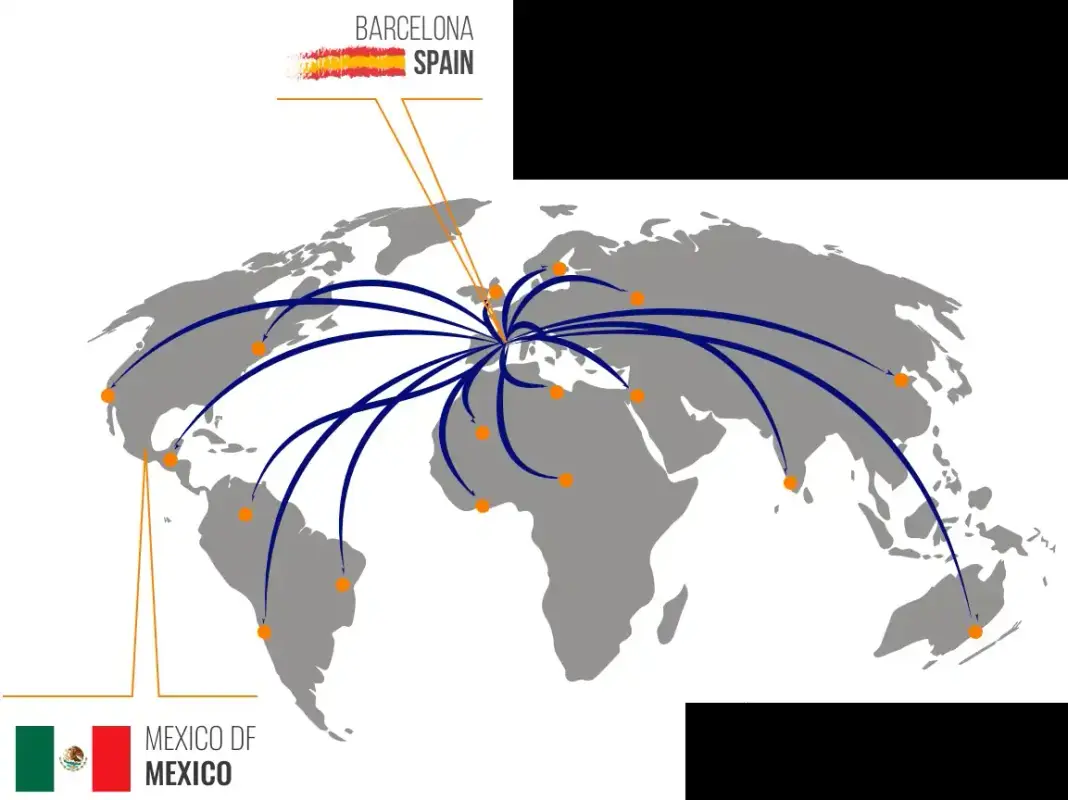 Mapa mundial destacando o gás recomendado por região