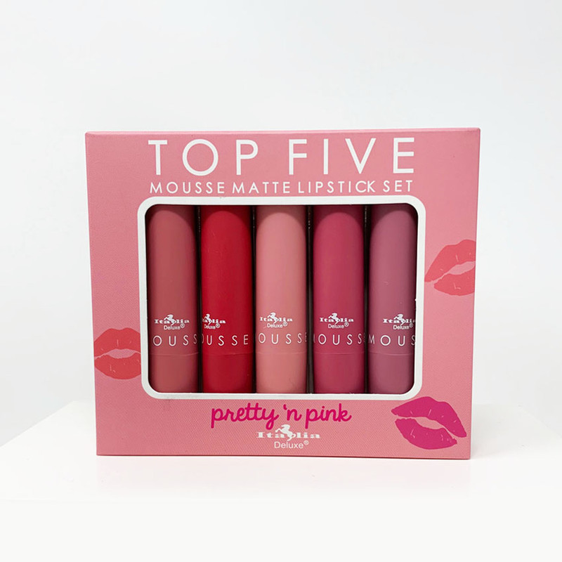 Italia Deluxe Top Five Mousse Matte Lipstick Set Makeup Smooth Set de Labiales eBay