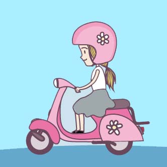 Ilustrasi Naik Motor