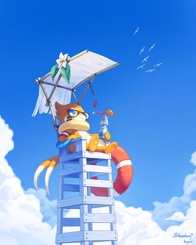 wingull-and-buizel-pokemon-drawn-by-hois