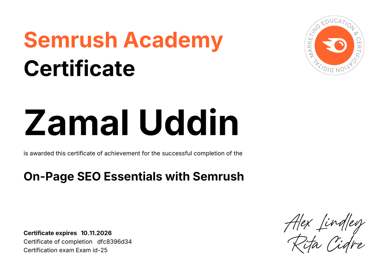 On-Page SEO Certification