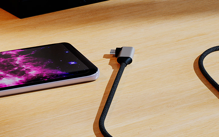 Detalle de los conectores USB-C del cable Xtech.