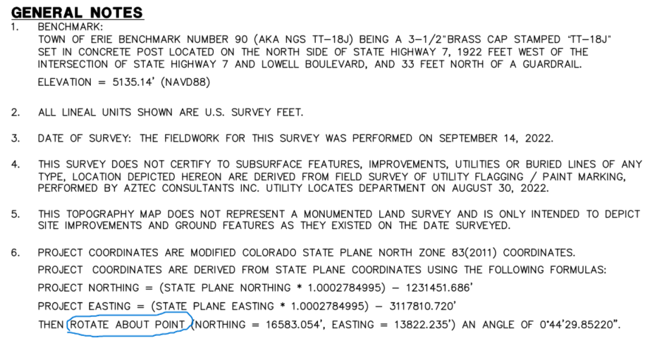 survey modified projection